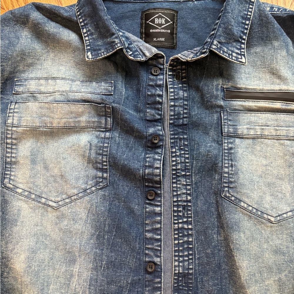 ROK Denim Blue Button Down Shirt